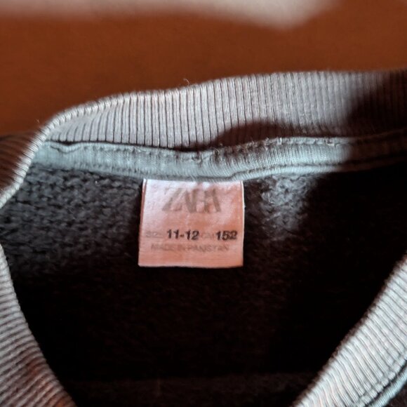 Zara  TEXT PRINT SWEATSHIRT Anthracite grey | 11-12 years - Picture 5 of 15